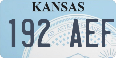 KS license plate 192AEF