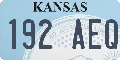 KS license plate 192AEQ