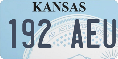 KS license plate 192AEU