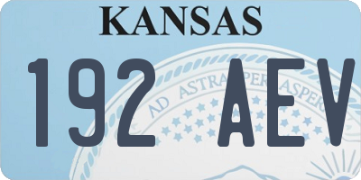 KS license plate 192AEV