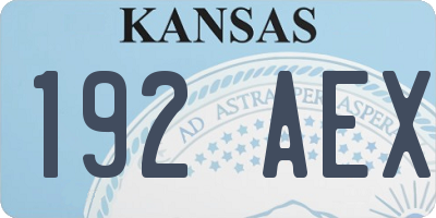 KS license plate 192AEX