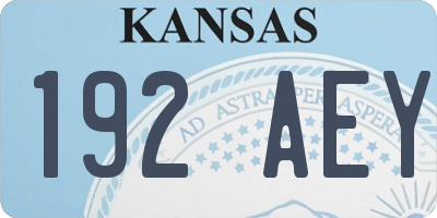 KS license plate 192AEY