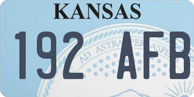 KS license plate 192AFB