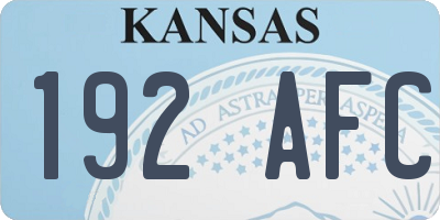 KS license plate 192AFC