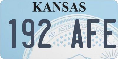 KS license plate 192AFE