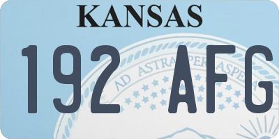 KS license plate 192AFG