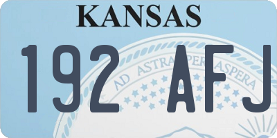 KS license plate 192AFJ
