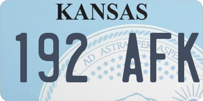 KS license plate 192AFK
