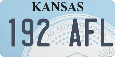 KS license plate 192AFL