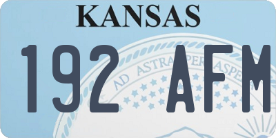 KS license plate 192AFM