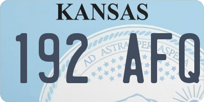 KS license plate 192AFQ