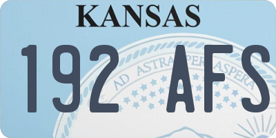 KS license plate 192AFS