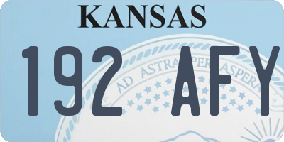 KS license plate 192AFY