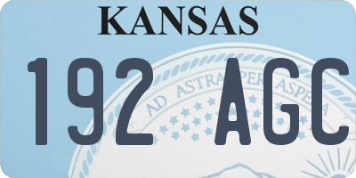 KS license plate 192AGC