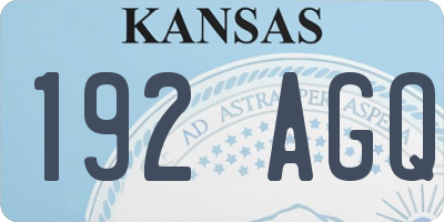 KS license plate 192AGQ