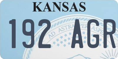 KS license plate 192AGR