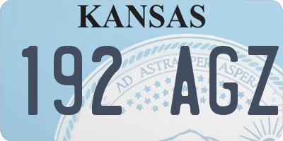 KS license plate 192AGZ