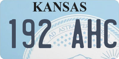 KS license plate 192AHC