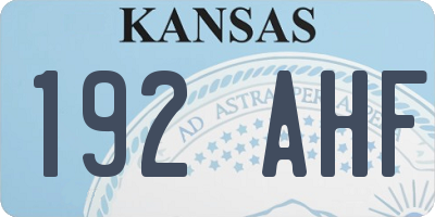 KS license plate 192AHF