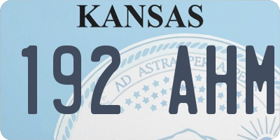 KS license plate 192AHM