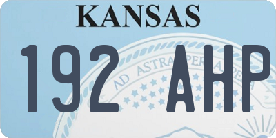 KS license plate 192AHP
