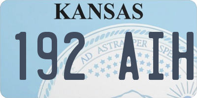 KS license plate 192AIH