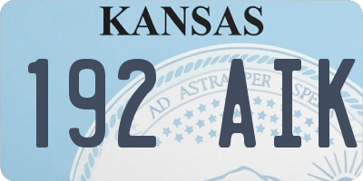 KS license plate 192AIK
