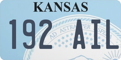 KS license plate 192AIL