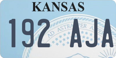 KS license plate 192AJA