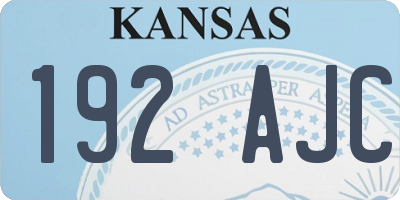 KS license plate 192AJC