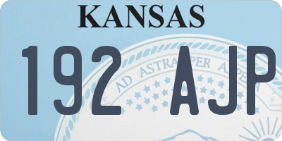 KS license plate 192AJP