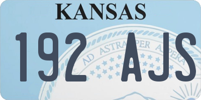 KS license plate 192AJS