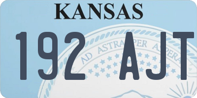 KS license plate 192AJT