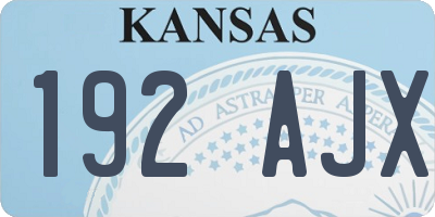 KS license plate 192AJX
