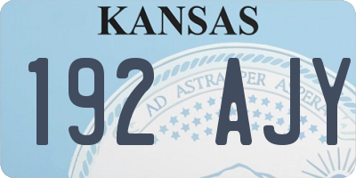 KS license plate 192AJY
