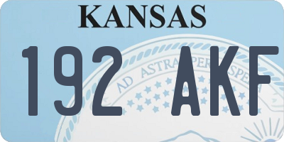 KS license plate 192AKF