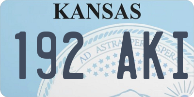 KS license plate 192AKI