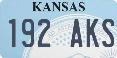KS license plate 192AKS