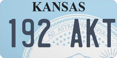 KS license plate 192AKT