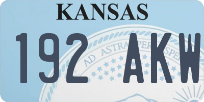 KS license plate 192AKW