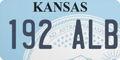 KS license plate 192ALB