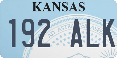 KS license plate 192ALK