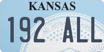 KS license plate 192ALL
