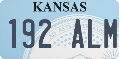 KS license plate 192ALM