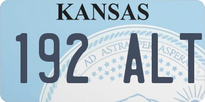 KS license plate 192ALT