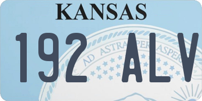 KS license plate 192ALV
