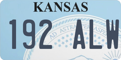 KS license plate 192ALW