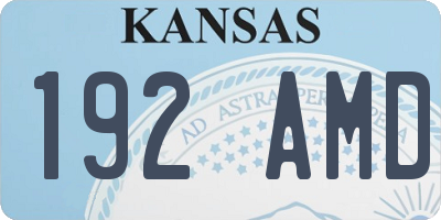 KS license plate 192AMD