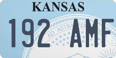 KS license plate 192AMF