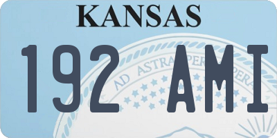 KS license plate 192AMI